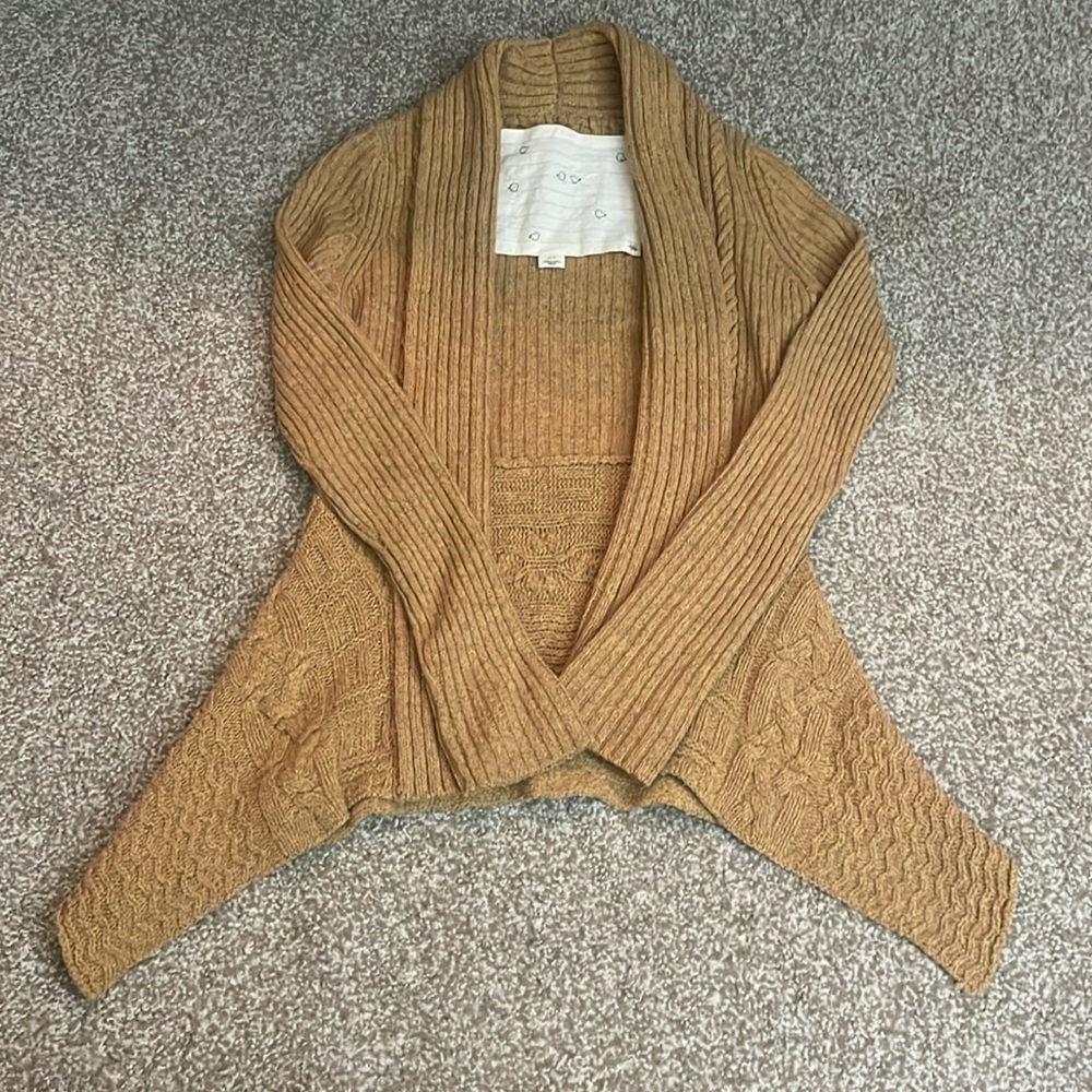Anthropologie Canary Knit Open Cardigan